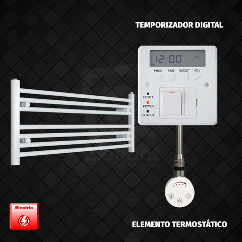 Radiador Toallero Eléctrico Blanco de 1100 mm de Ancho