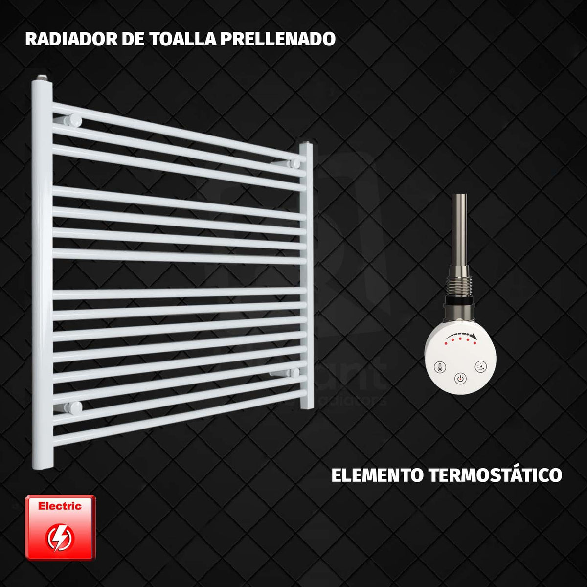 Radiador Toallero Eléctrico Blanco de 1100 mm de Ancho