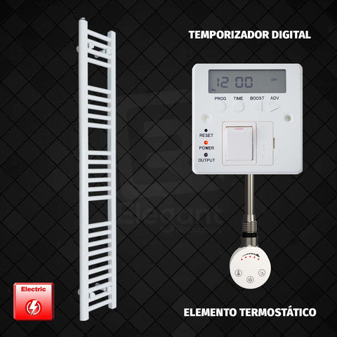 Radiador Toallero Eléctrico Blanco de 200 mm de Ancho