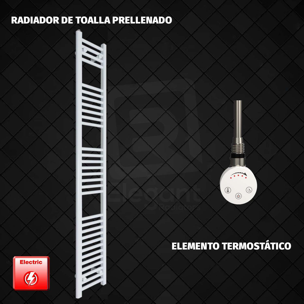 Radiador Toallero Eléctrico Blanco de 200 mm de Ancho