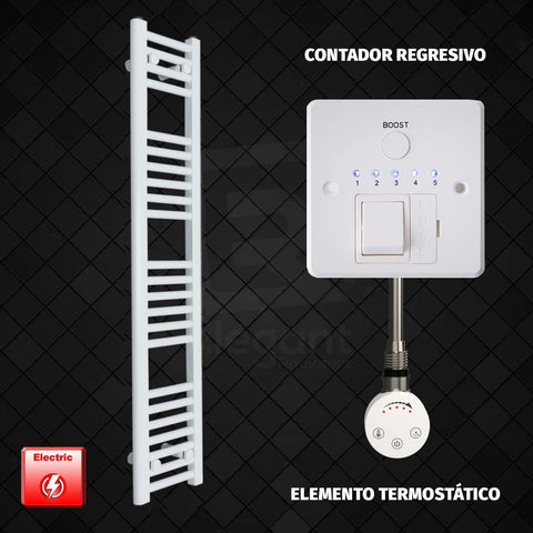 Radiador Toallero Eléctrico Blanco de 250 mm de Ancho