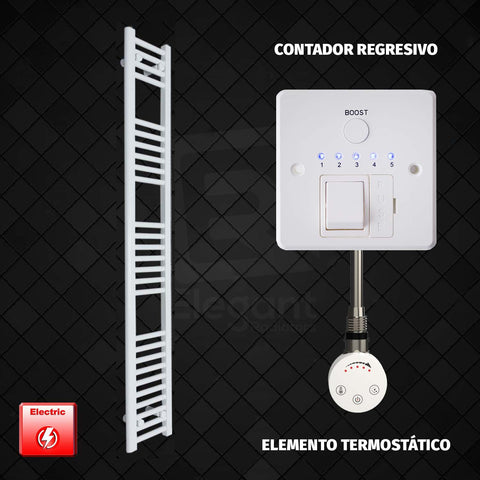 Radiador Toallero Eléctrico Blanco de 250 mm de Ancho