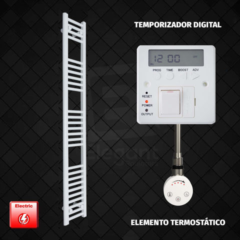 Radiador Toallero Eléctrico Blanco de 250 mm de Ancho