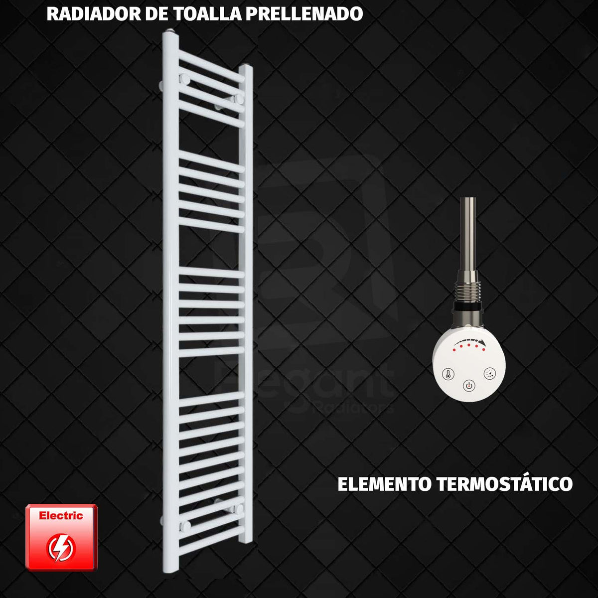 Radiador Toallero Eléctrico Blanco de 300 mm de Ancho