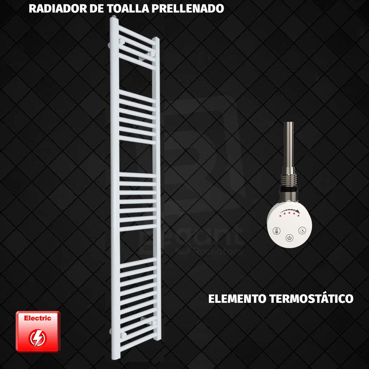 Radiador Toallero Eléctrico Blanco de 300 mm de Ancho