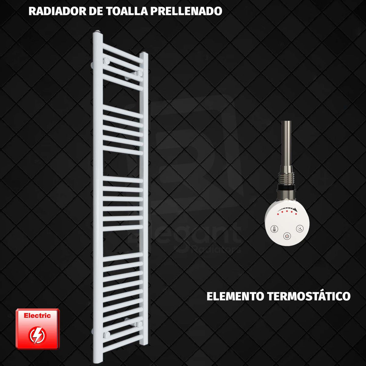 Radiador Toallero Eléctrico Blanco de 350 mm de Ancho