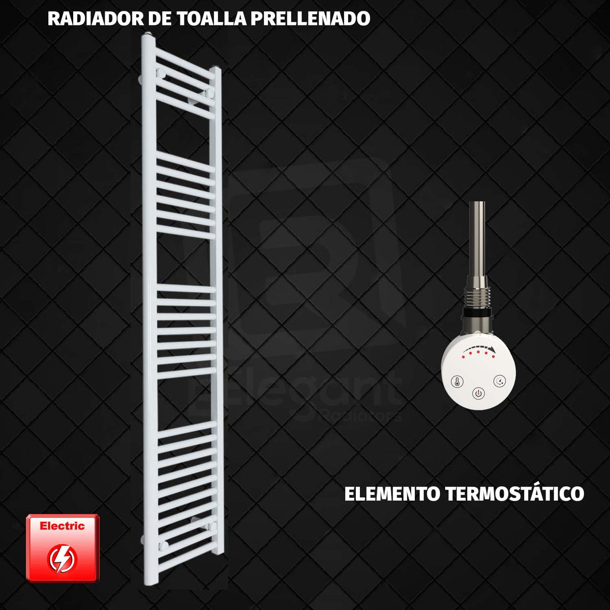 Radiador Toallero Eléctrico Blanco de 350 mm de Ancho