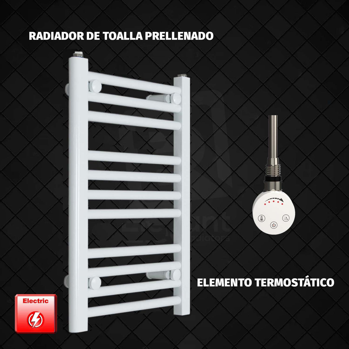 Radiador Toallero Eléctrico Blanco de 350 mm de Ancho