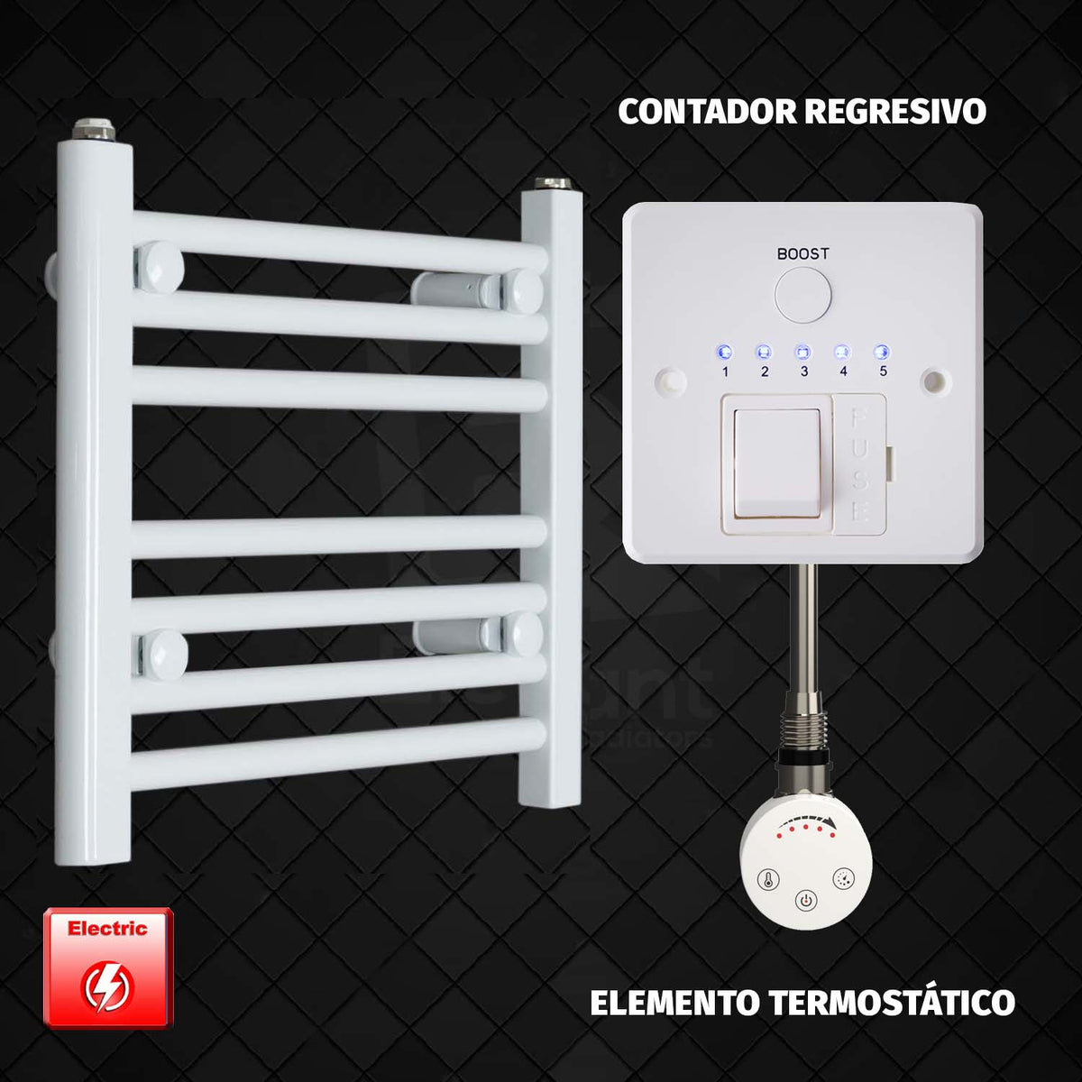 Radiador Toallero Eléctrico Blanco de 450 mm de Ancho