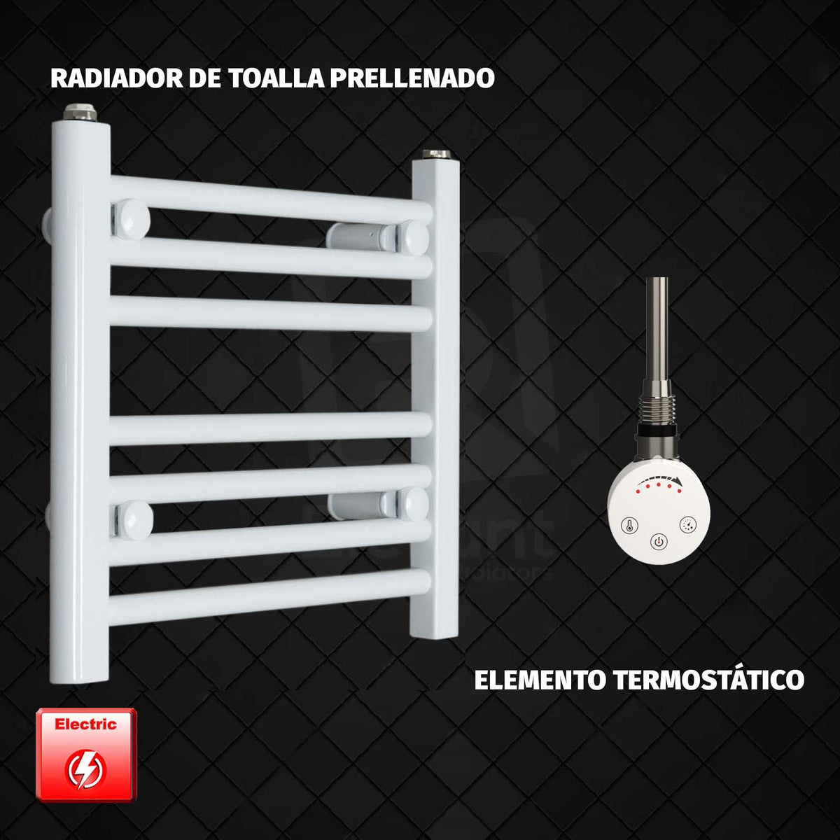 Radiador Toallero Eléctrico Blanco de 450 mm de Ancho