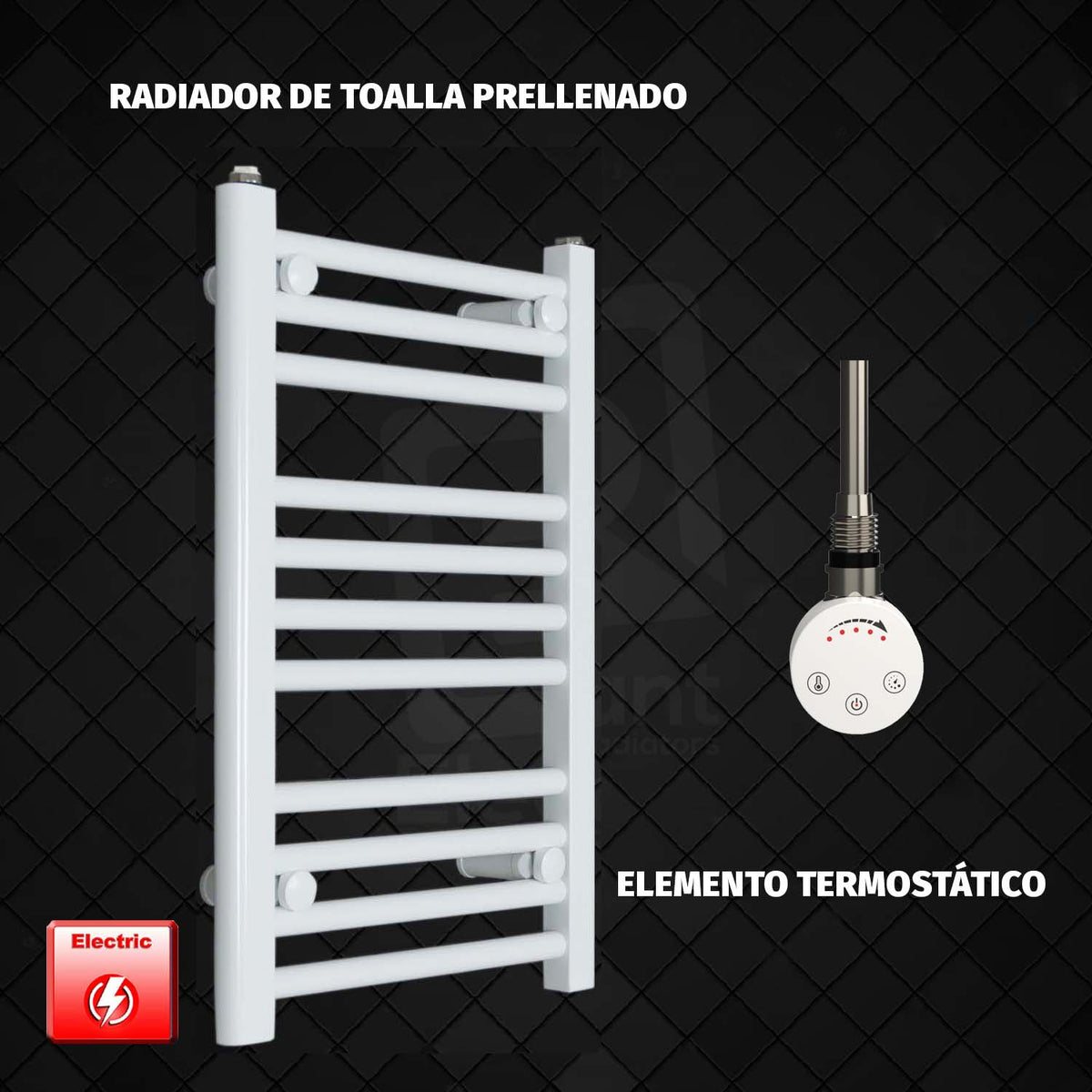 Radiador Toallero Eléctrico Blanco de 450 mm de Ancho