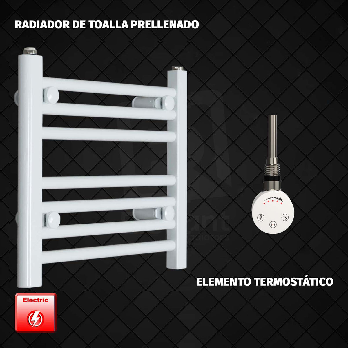 Radiador Toallero Eléctrico Blanco de 500 mm de Ancho