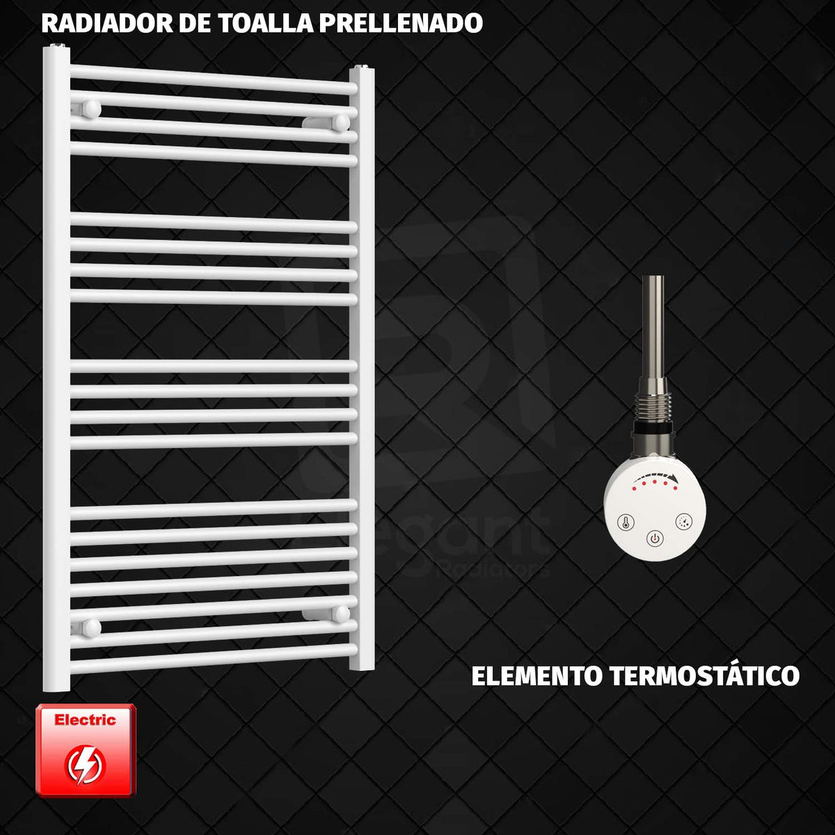 Radiador Toallero Eléctrico Blanco de 650 mm de Ancho