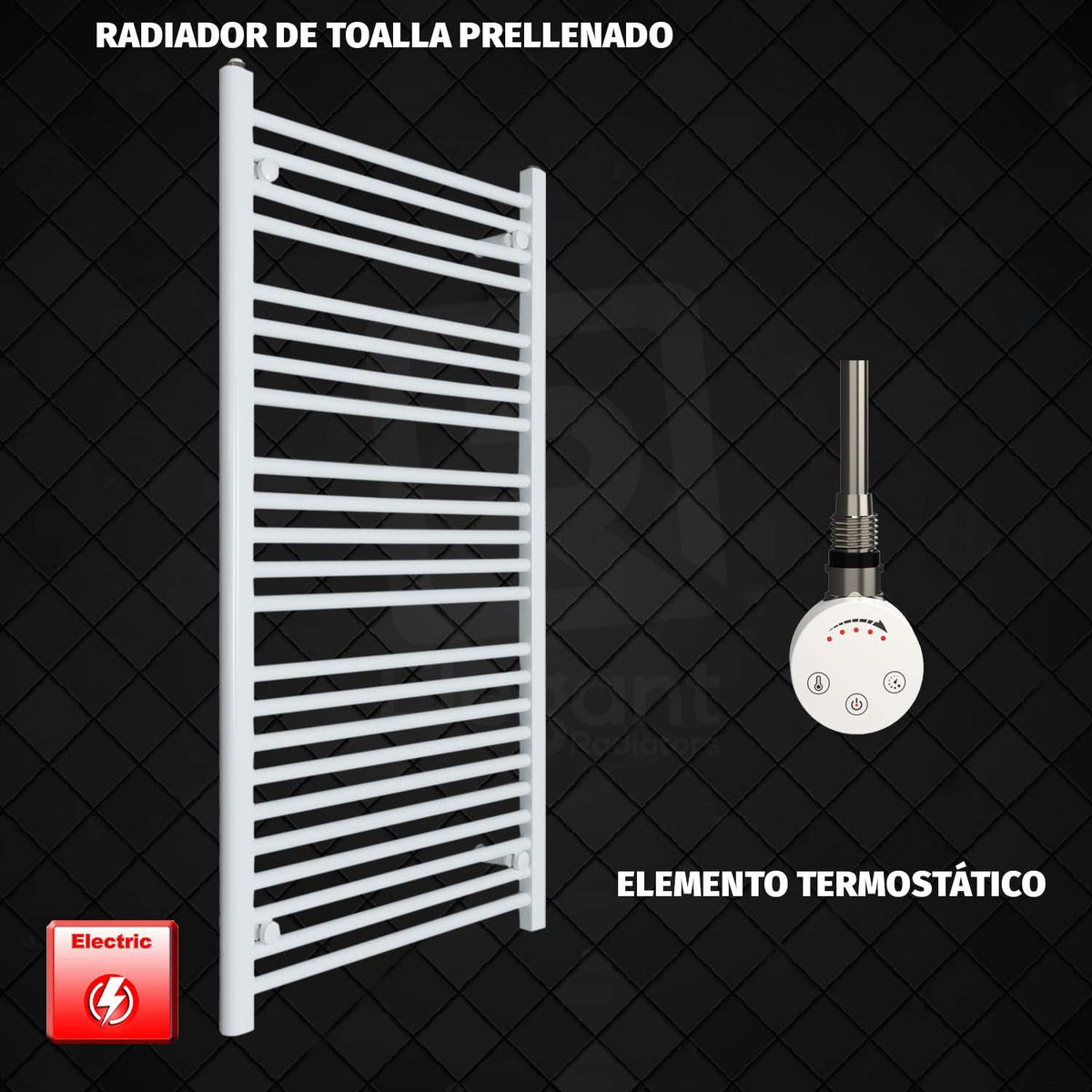 Radiador Toallero Eléctrico Blanco de 650 mm de Ancho