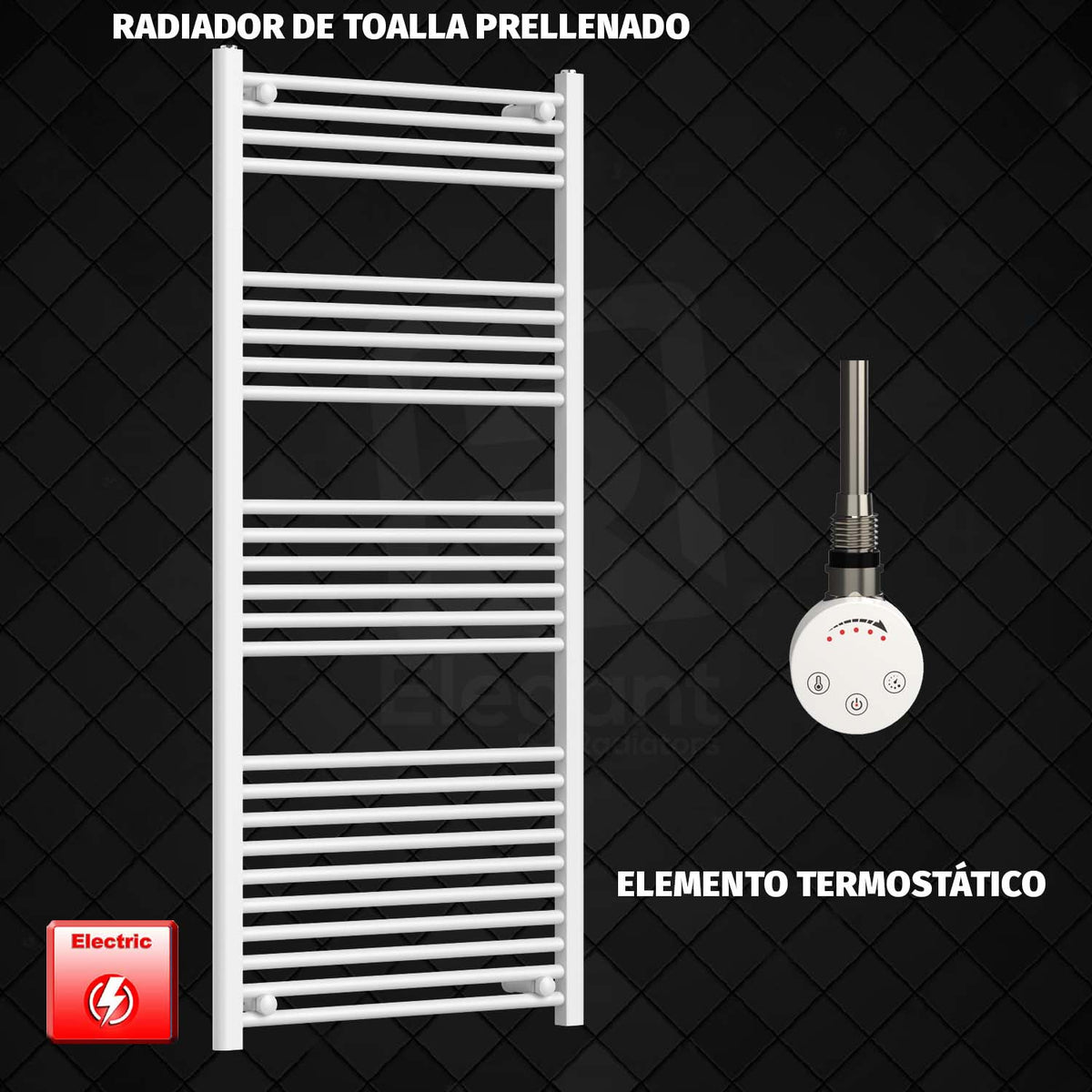 Radiador Toallero Eléctrico Blanco de 650 mm de Ancho