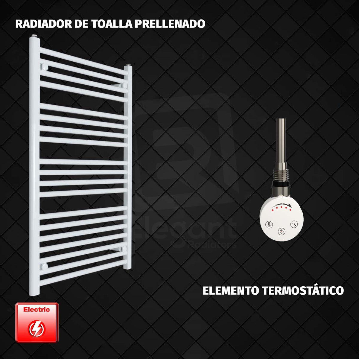 Radiador Toallero Eléctrico Blanco de 700 mm de Ancho