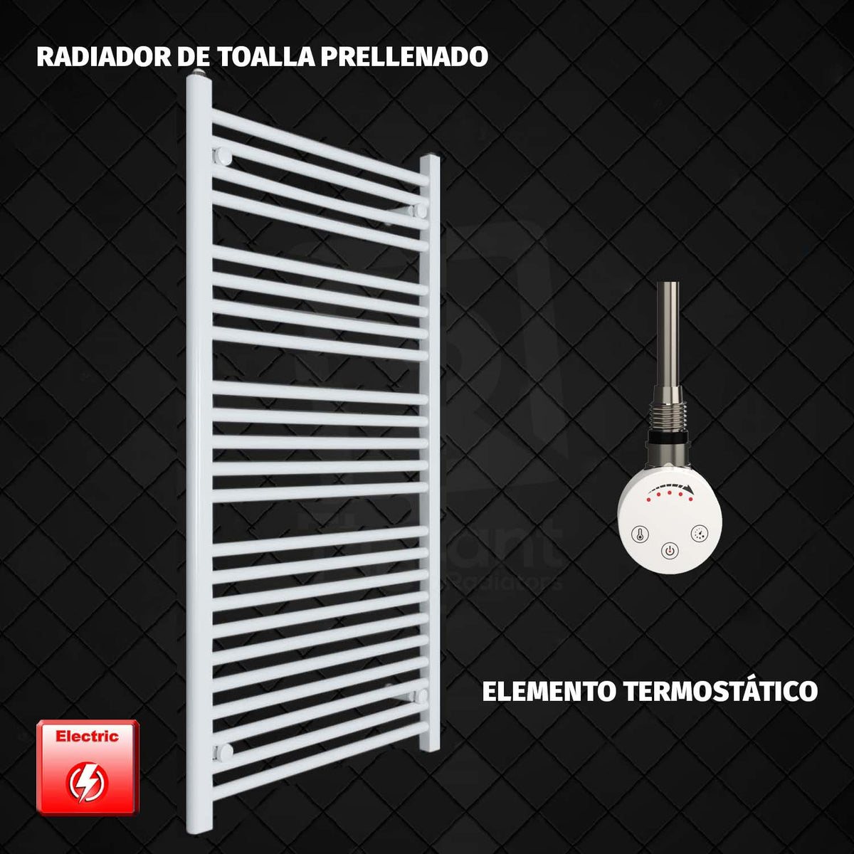 Radiador Toallero Eléctrico Blanco de 700 mm de Ancho