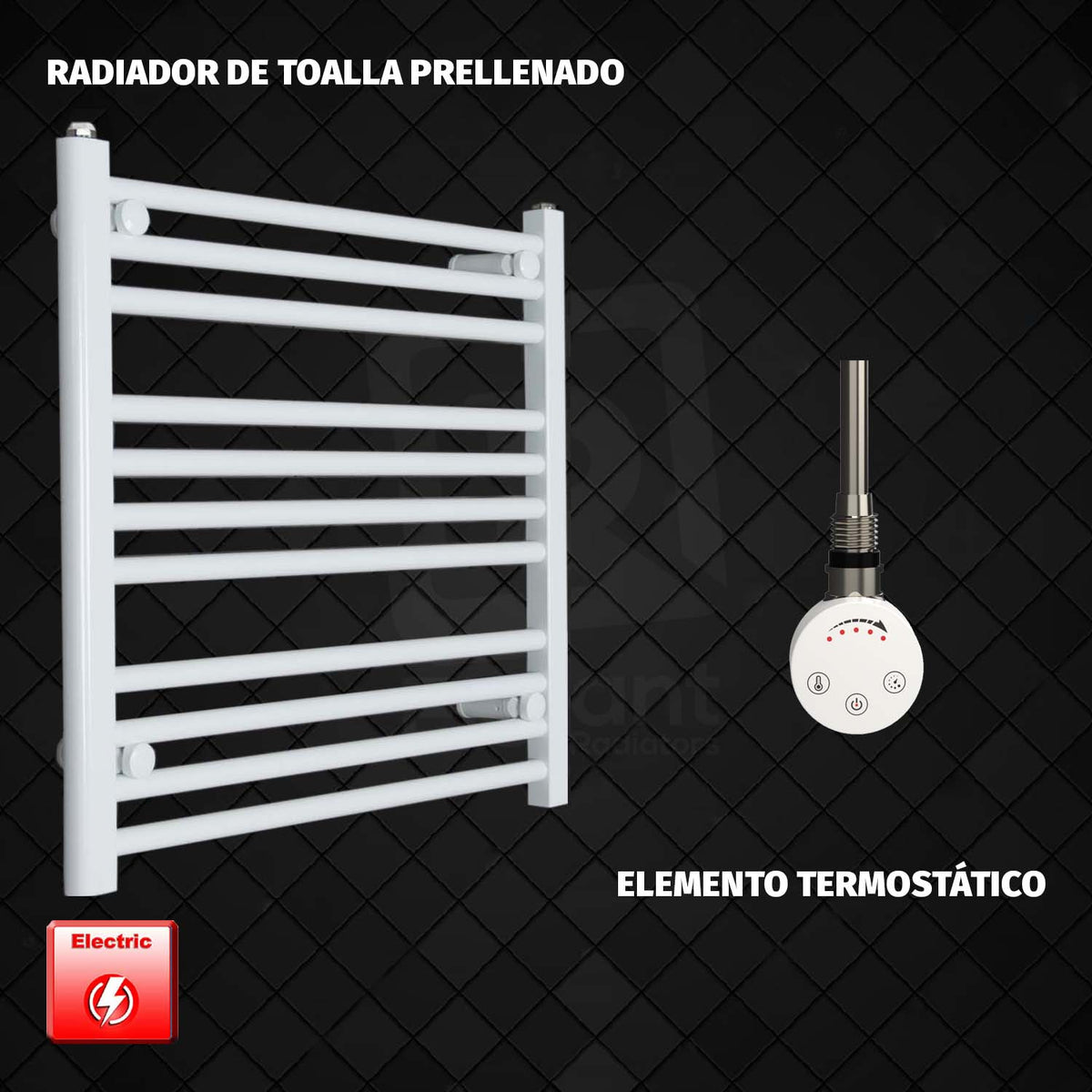 Radiador Toallero Eléctrico Blanco de 700 mm de Ancho