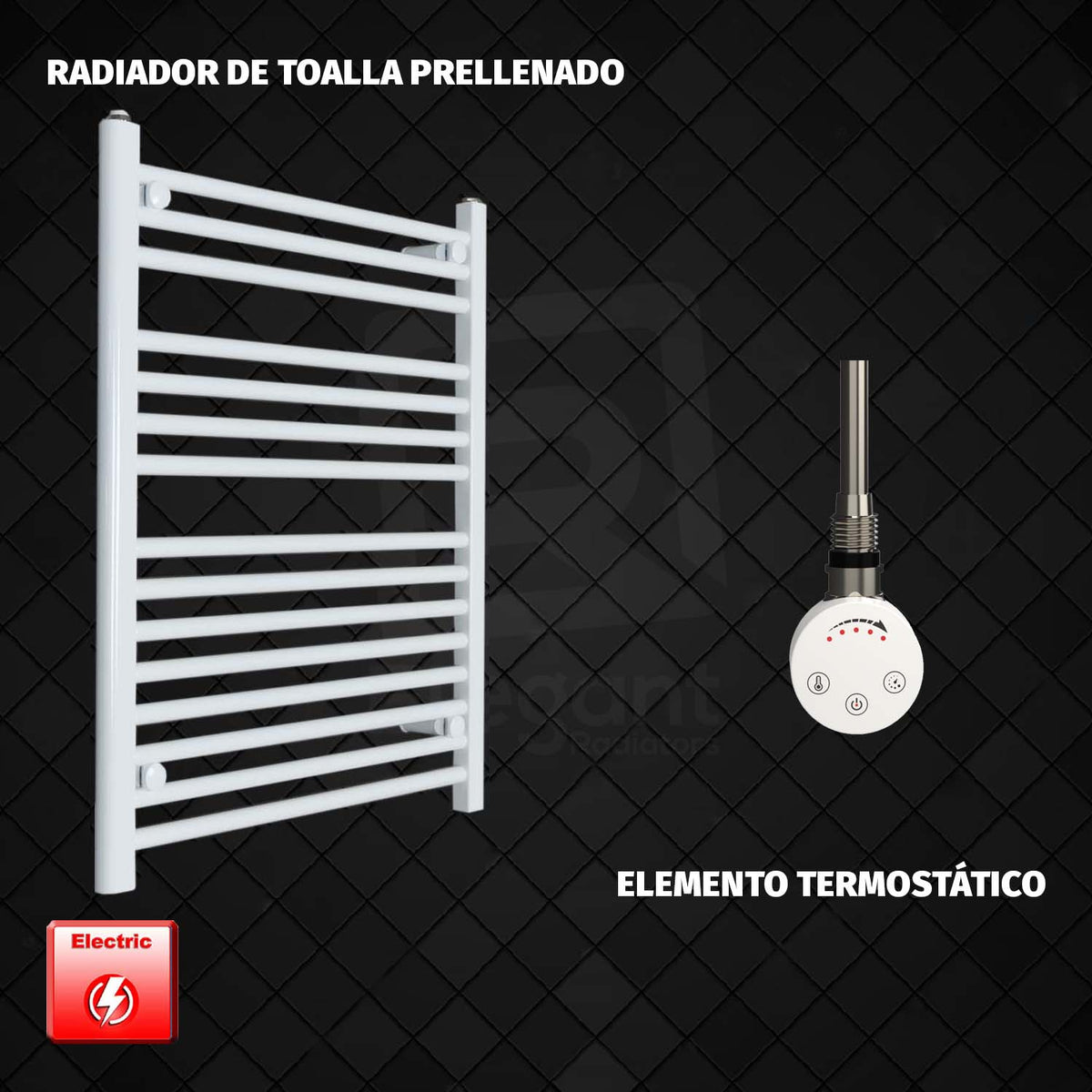 Radiador Toallero Eléctrico Blanco de 700 mm de Ancho