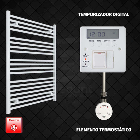 Radiador Toallero Eléctrico Blanco de 800 mm de Ancho