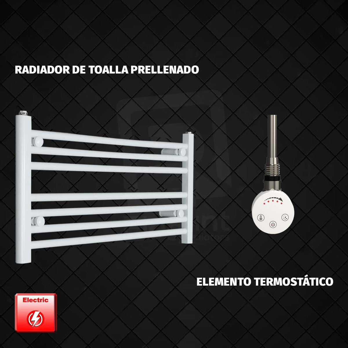 Radiador Toallero Eléctrico Blanco de 800 mm de Ancho