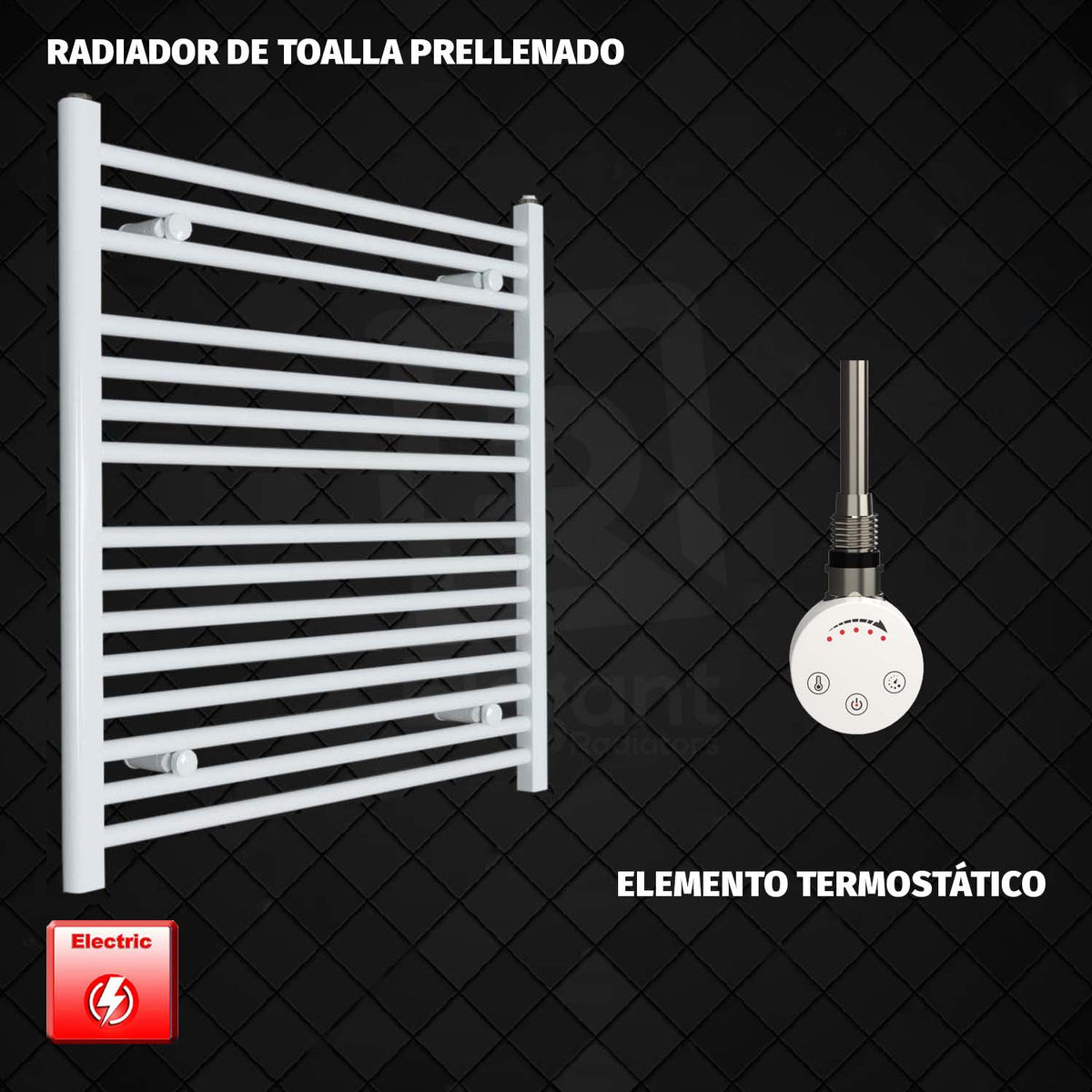 Radiador Toallero Eléctrico Blanco de 800 mm de Ancho