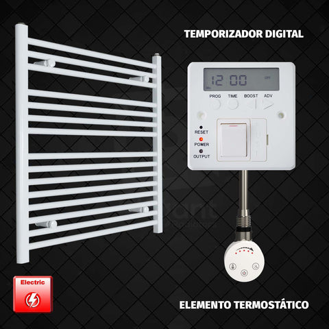 Radiador Toallero Eléctrico Blanco de 900 mm de Ancho