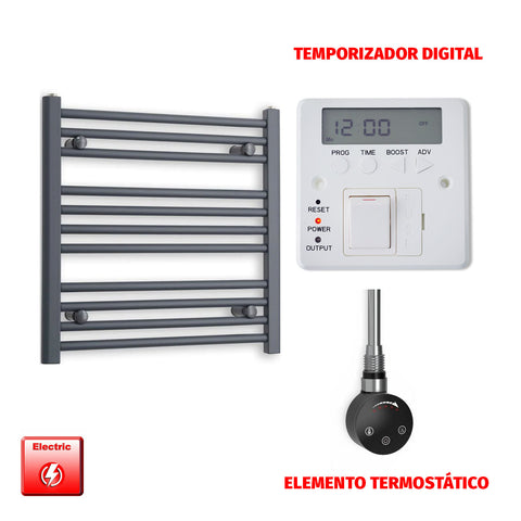 Radiador Toallero Eléctrico Anthracite 500mm Ancho - Precargado